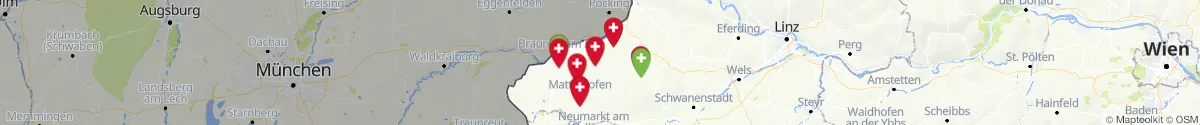 Kartenansicht für Apotheken-Notdienste in der Nähe von Altheim (Braunau, Oberösterreich)